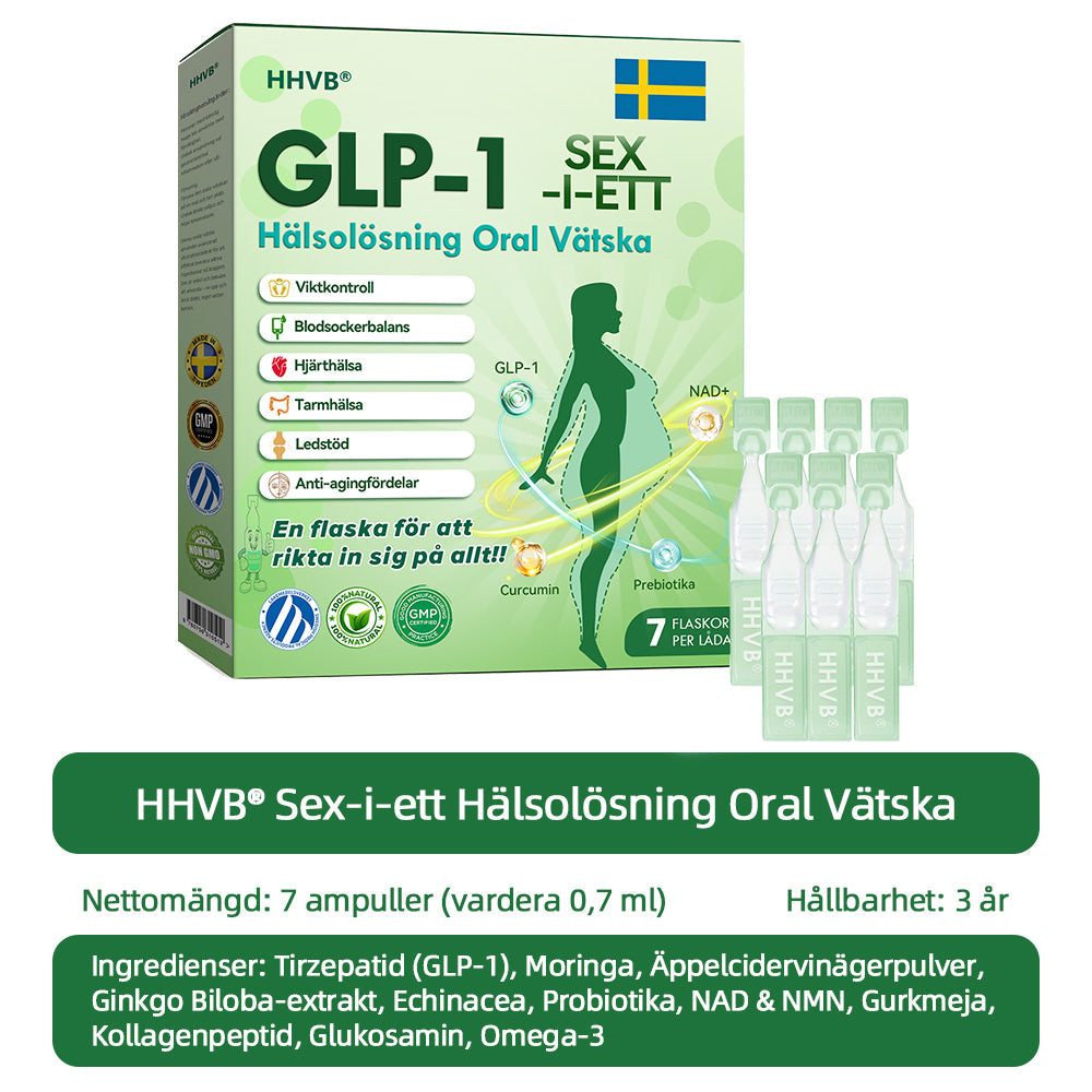 Officiell butik | 𝐇𝐇𝐕𝐁®👨⚕️𝐆𝐋𝐏-𝟏 𝐒𝐈𝐗-𝐈𝐍-𝐎𝐍𝐄 𝐇ä𝐥𝐬𝐨𝐥ö𝐬𝐧𝐢𝐧𝐠 𝐎𝐫𝐚𝐥 𝐕ä𝐭𝐬𝐤𝐚 (En dos varje dag – synliga resultat på bara 7 dagar) ✅ För fetma, hjärt-kärlhälsa, diabetes, sömnapné, ledproblem och mer 🎁