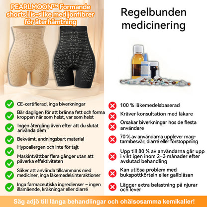𝑷𝑬𝑨𝑹𝑳𝑴𝑶𝑶𝐍™ Formande shorts i is-silke med jonfibrer för återhämtning 👨‍⚕️Fettförbränning, huduppstramning, främjar cirkulation och lymfdränage för holistisk hälsa