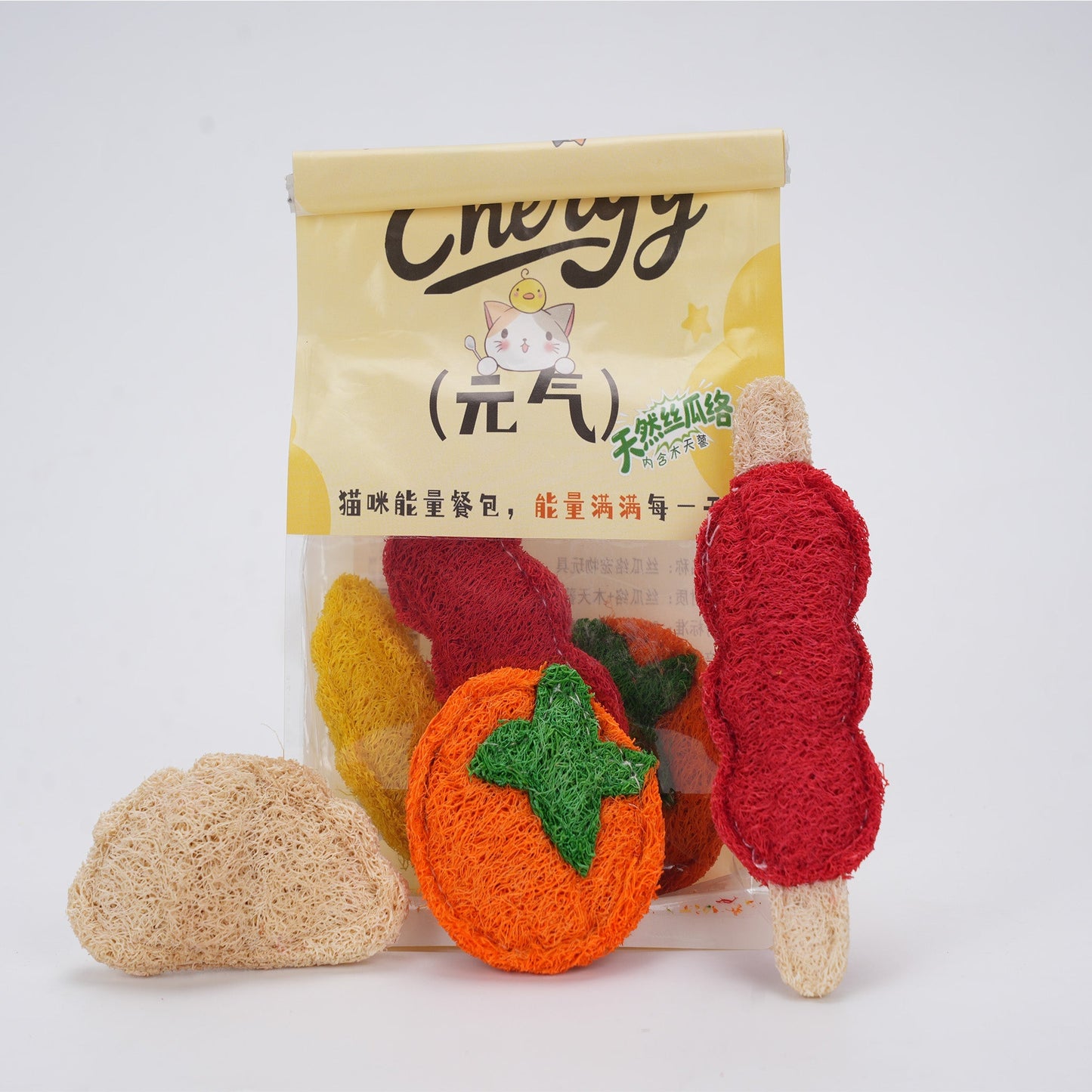 Give Your Pet Joy, Even When You're Away!--Natural Loofah Catnip Pet Toys Buy 2 get 1