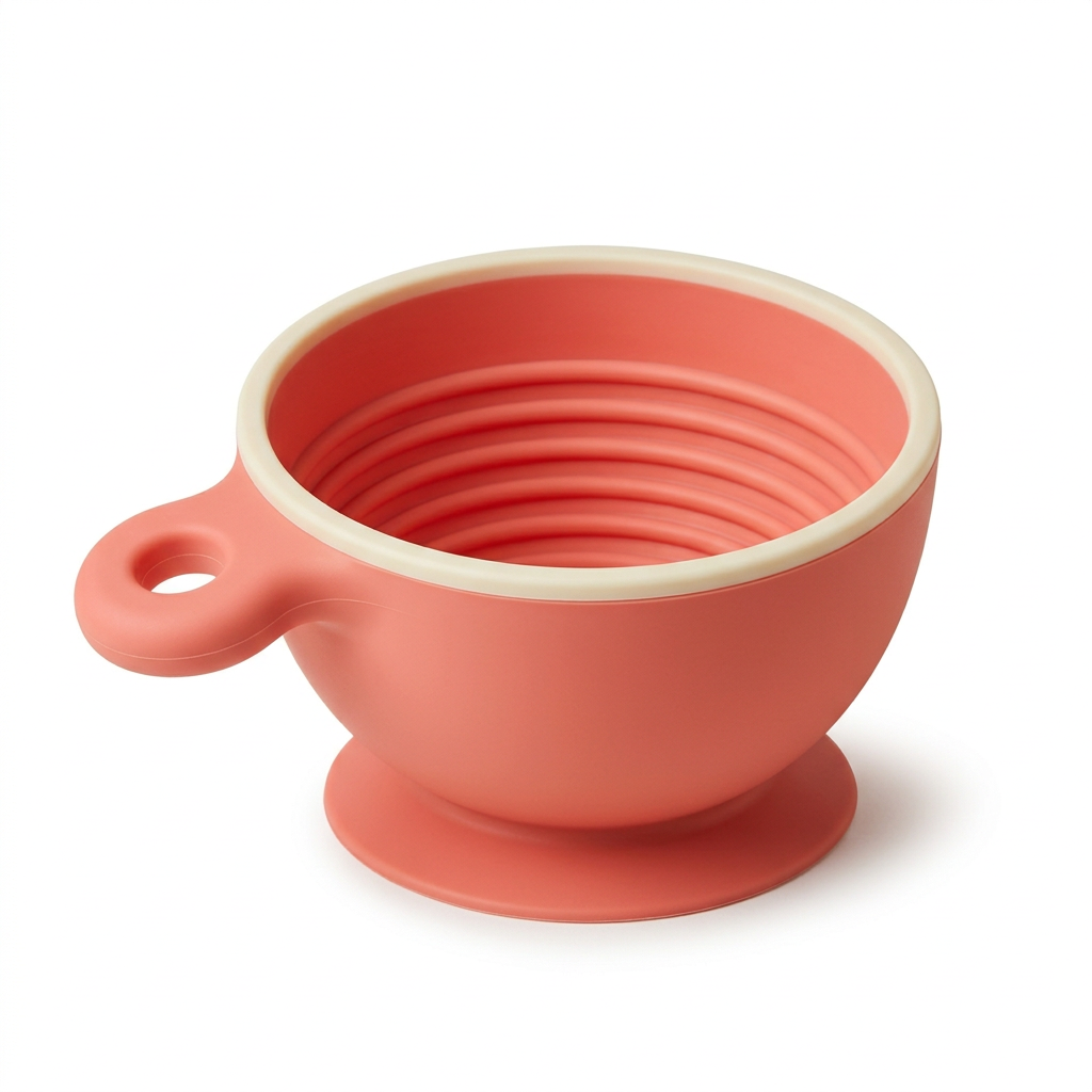 Coral foaming bowl on white background