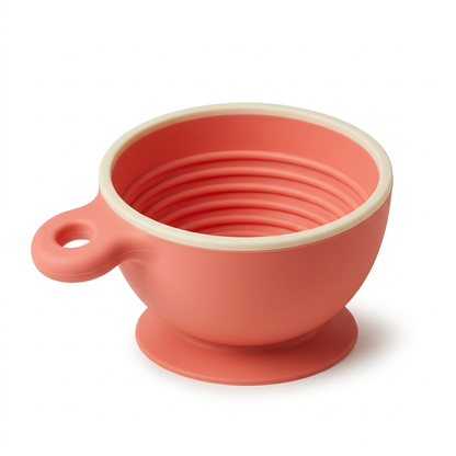 Coral foaming bowl on white background