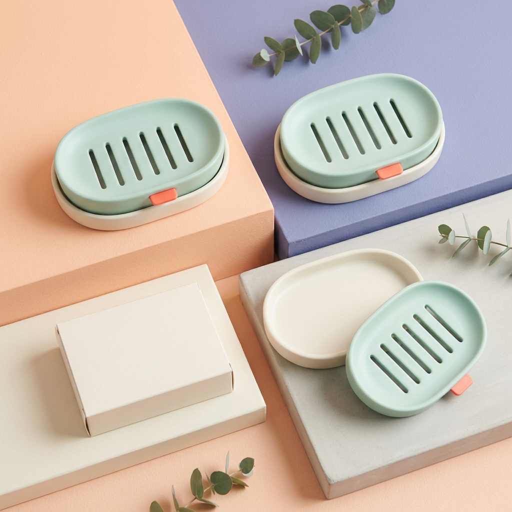 Overhead pastel soap dish main image