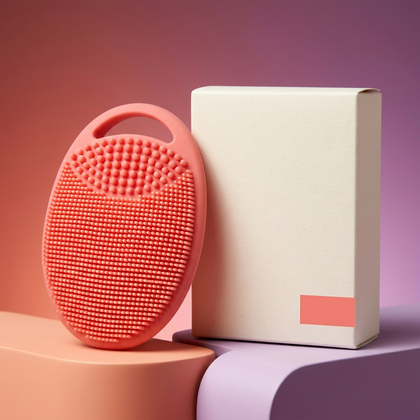Coral Silicone Facial Cleansing Brush with Dual-Texture Surface for Your Everyday Cleansing Ritual
