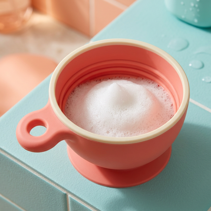 Facial foaming bowl with cleanser lather