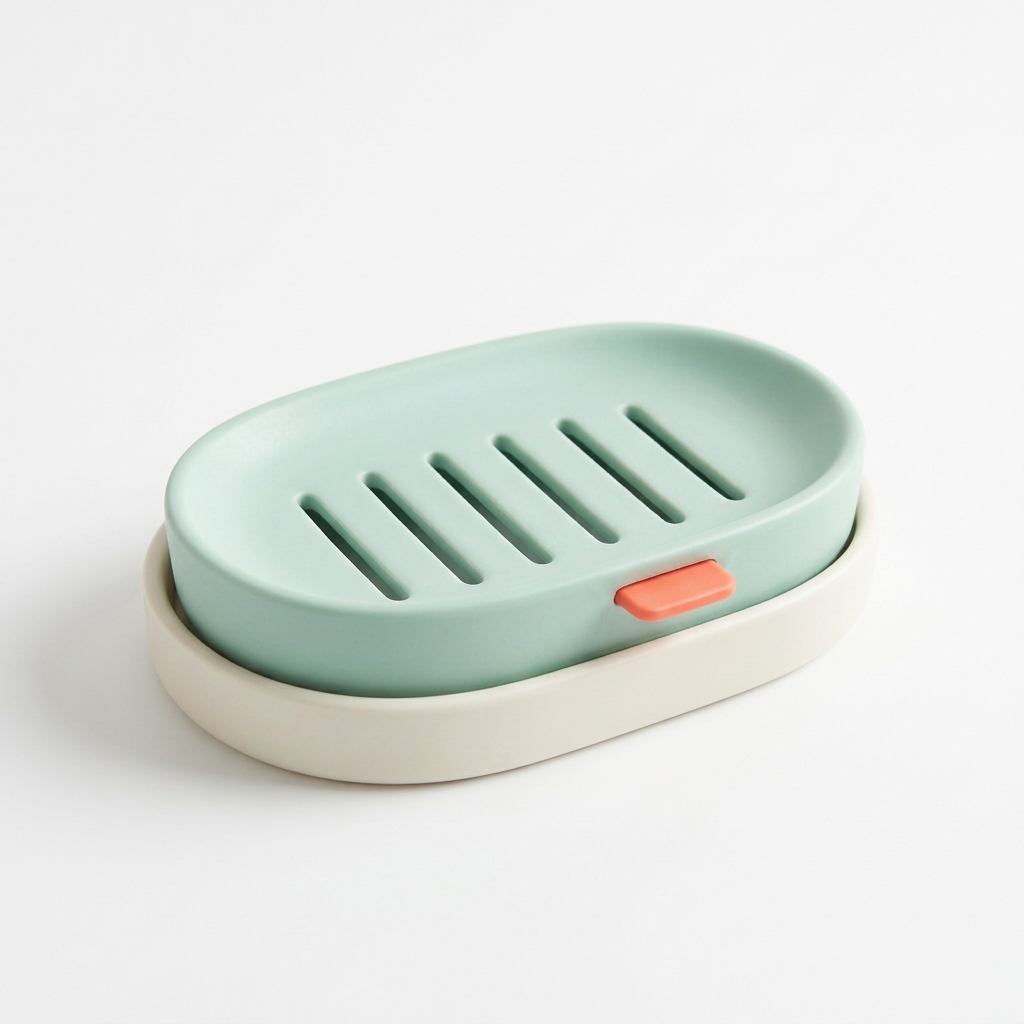 Assembled soap dish on white background